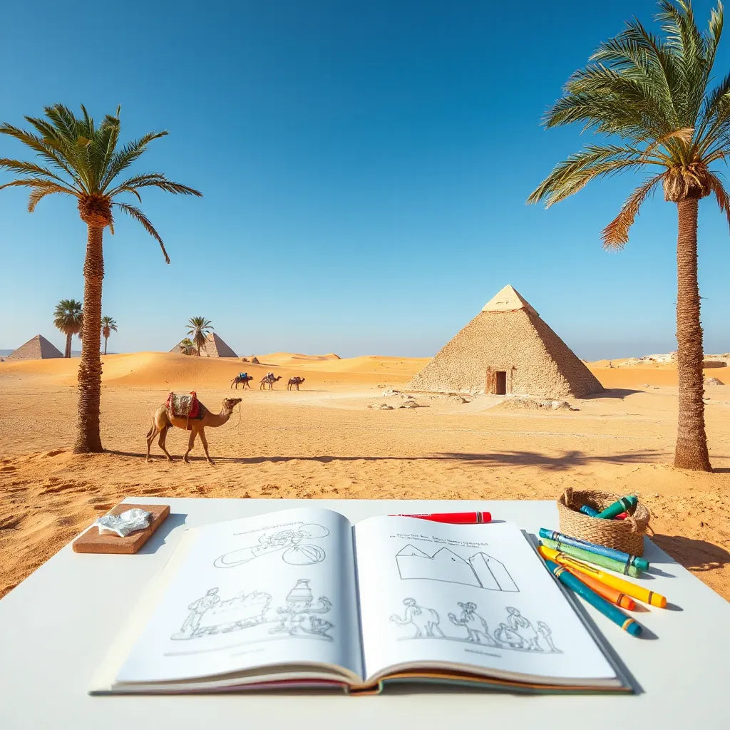 Egyptian Adventure Coloring Pages for Kids to Explore