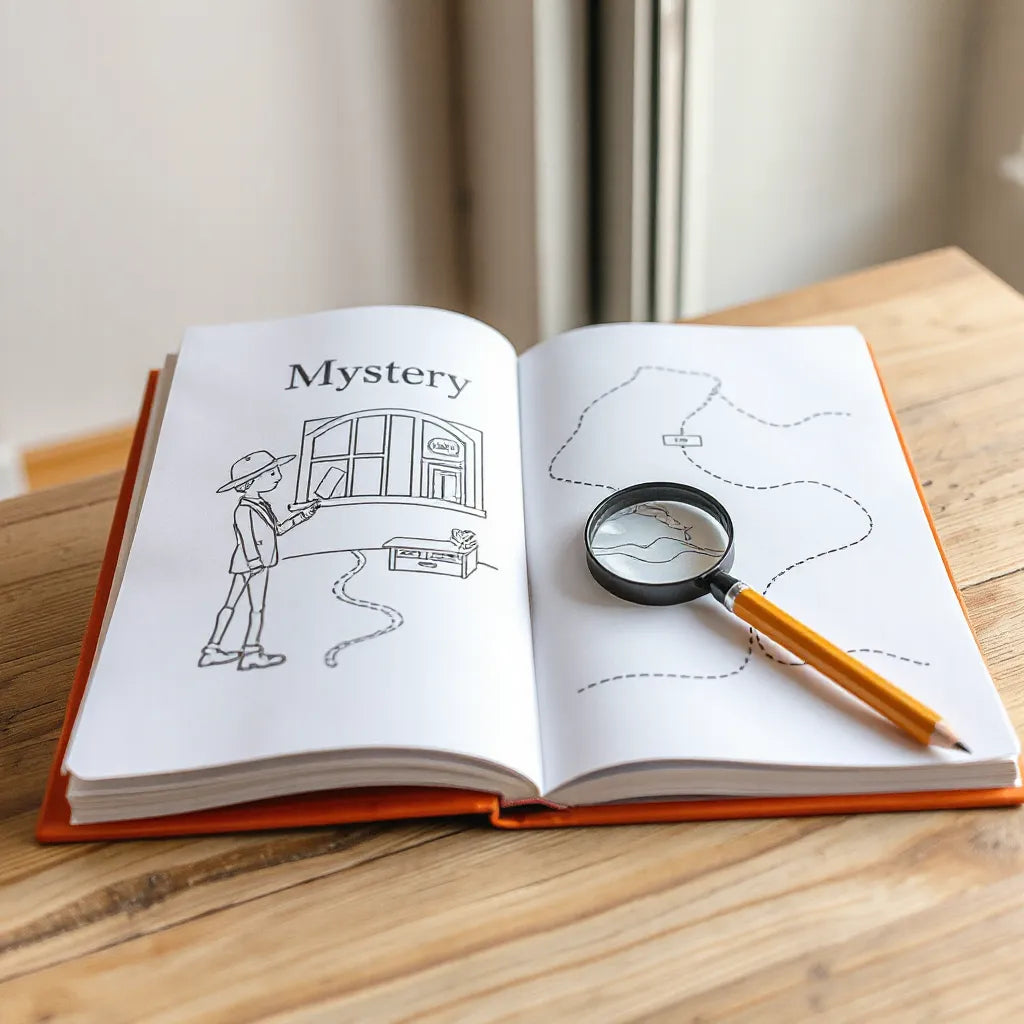 Mystery-Themed Coloring Books for Kids: Fun Clues