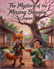 Illustration of Basil the Fox and Pip the mouse investigating the disappearance of the Ancient Golden Sakura Blossom in a Kyoto temple garden