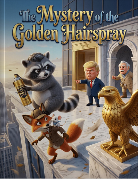 Detective Basil the Fox and Pip the mouse investigate the Mystery of the Golden Hairspray in New York City skyscraper