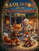 Illustration of detective fox and mouse searching museum for the missing ancient Trevi Fountain Coin treasure