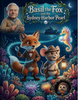 Illustration of detective fox and mouse investigating glowing underwater pearl mystery in Sydney Harbor