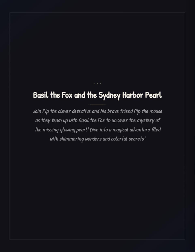 Illustration of detective fox and mouse exploring glowing underwater coral chamber in the Mystery of the Sydney Harbor Pearl adventure