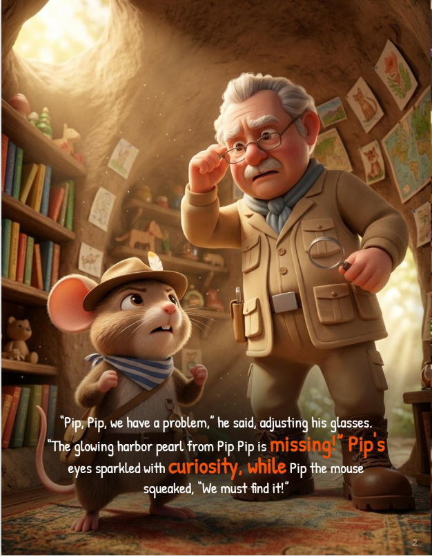 Detective Basil the Fox and Pip the mouse investigate the glowing missing Sydney Harbor Pearl underwater mystery