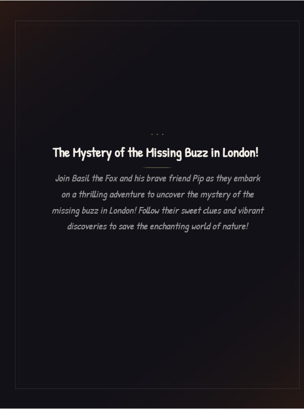 Illustration of Sir David Attenborough and detective Basil the Fox investigating the missing Royal Golden Queen Bee in London's Kensington Gardens